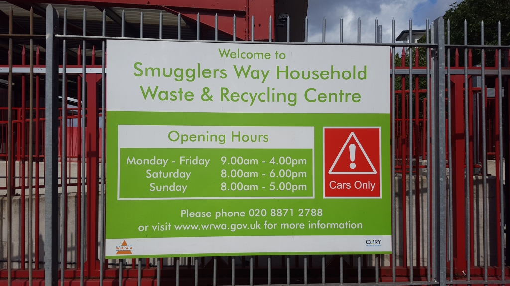 WRWA Recycling Centre Sign For WRWA's HWRC Booking Service