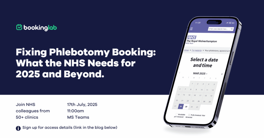 Phlebotomy Bookings Webinar Graphic
