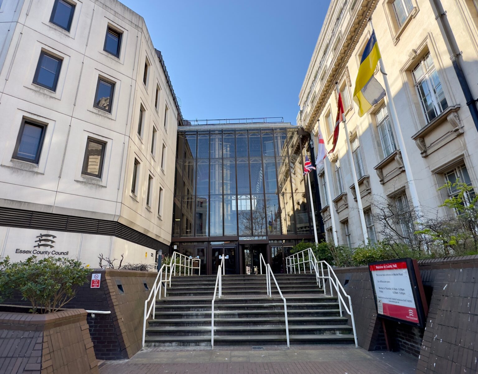 Essex County Council's council building. Essex's Council-Wide Booking Platform