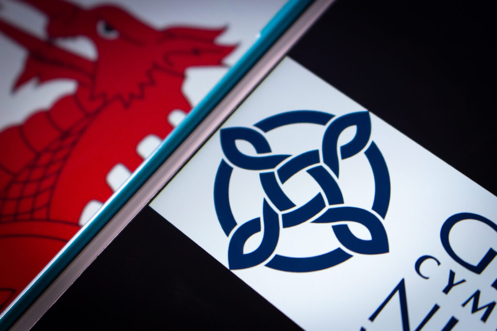 NHS Wales Logo and Welsh Flag