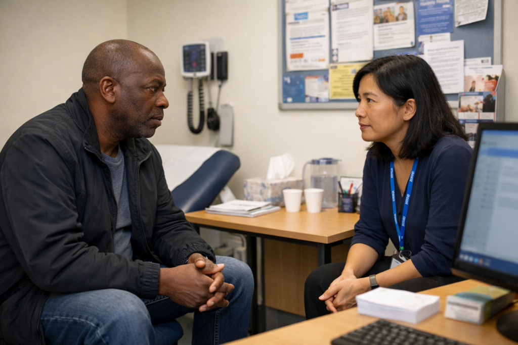 outpatient appointment taking place